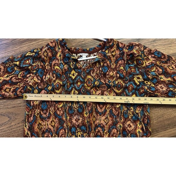 Cato Women’s 14/16W Multicolor Crochet Knit Peasant Top Boho Sheer Blouse - Picture 6 of 8